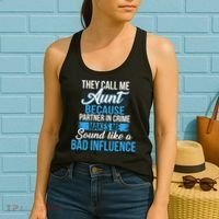 Aunt Partner In Crime Bad Influence Women's Tank Top thumb 2