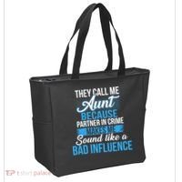Aunt Partner In Crime Bad Influence Tote Bag thumb 2