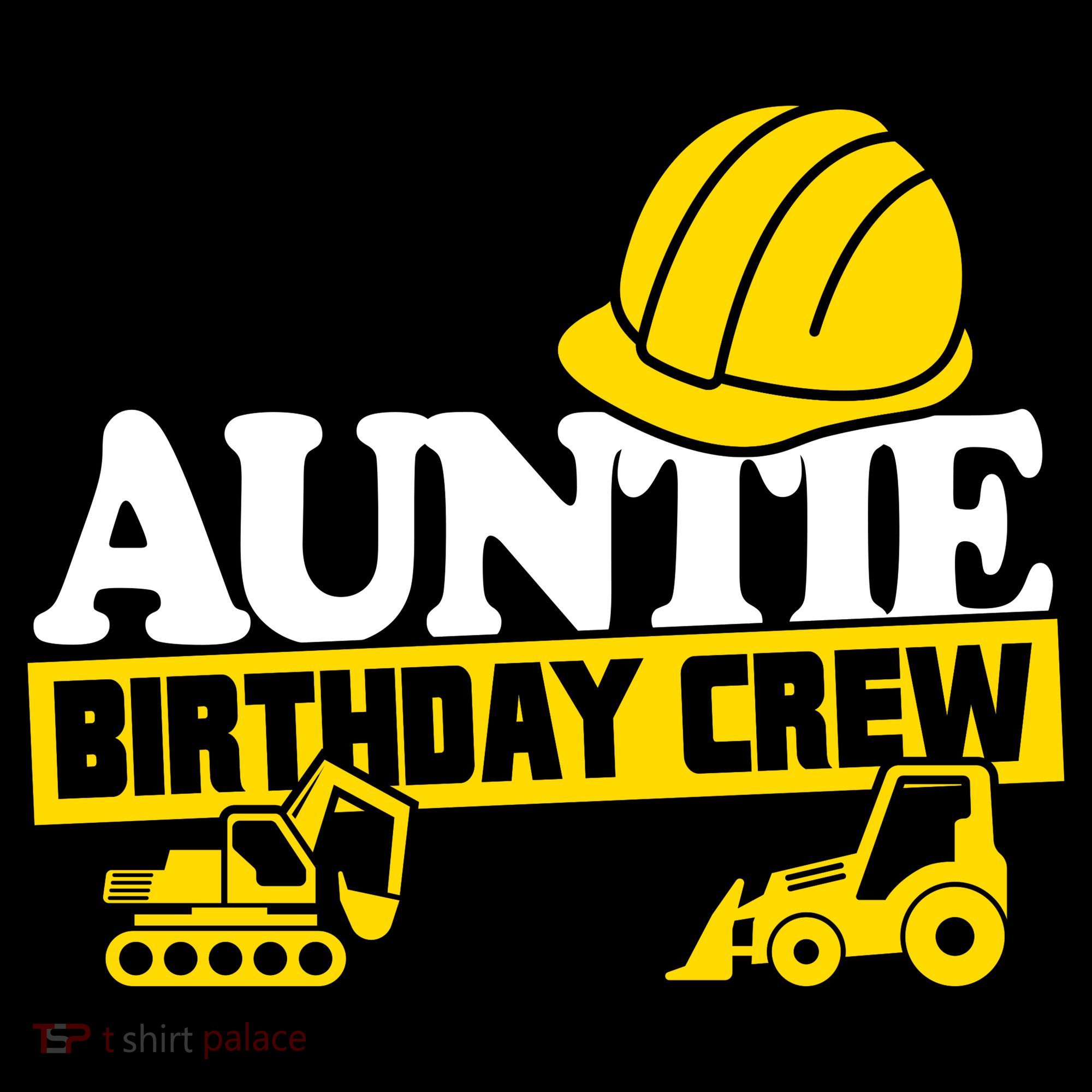 Auntie Birthday Crew Construction Party Ornament