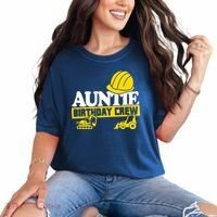 Auntie Birthday Crew Construction Party Comfort Colors T-Shirt thumb 0