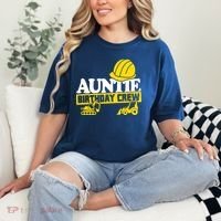 Auntie Birthday Crew Construction Party Comfort Colors T-Shirt thumb 2