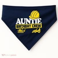 Auntie Birthday Crew Construction Party USA-Made Doggie Bandana thumb 0