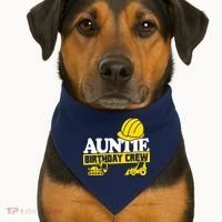 Auntie Birthday Crew Construction Party USA-Made Doggie Bandana thumb 1