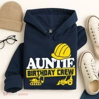 Auntie Birthday Crew Construction Party Hoodie thumb 4