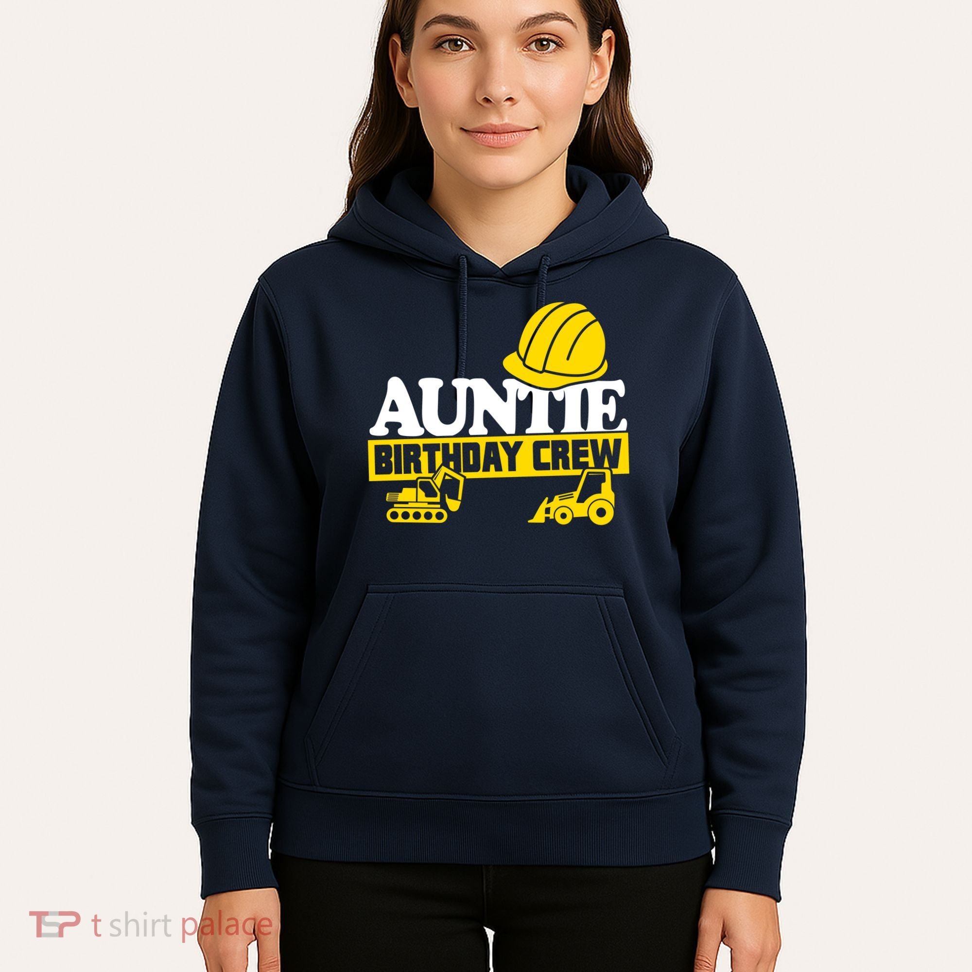 Auntie Birthday Crew Construction Party Hoodie