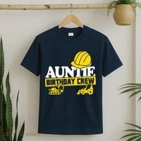 Auntie Birthday Crew Construction Party T-Shirt thumb 2