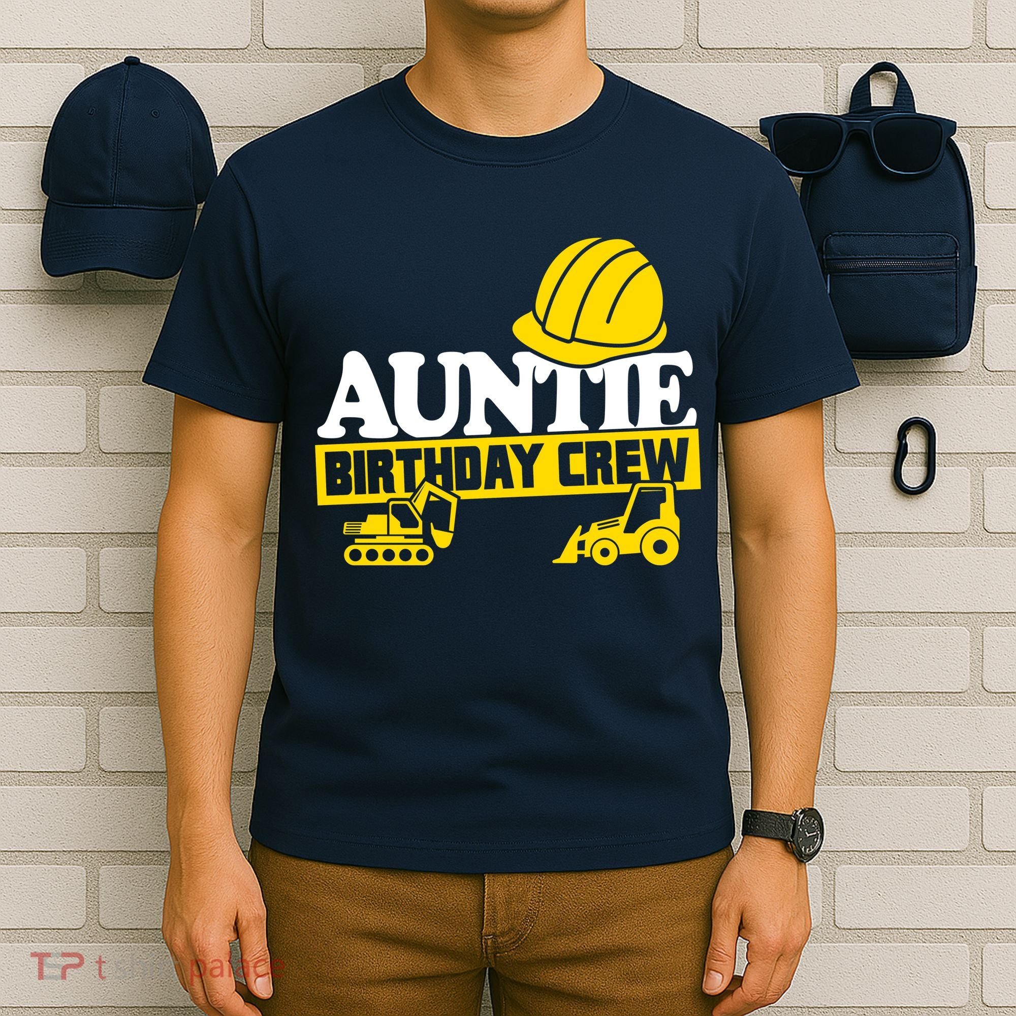 Auntie Birthday Crew Construction Party T-Shirt