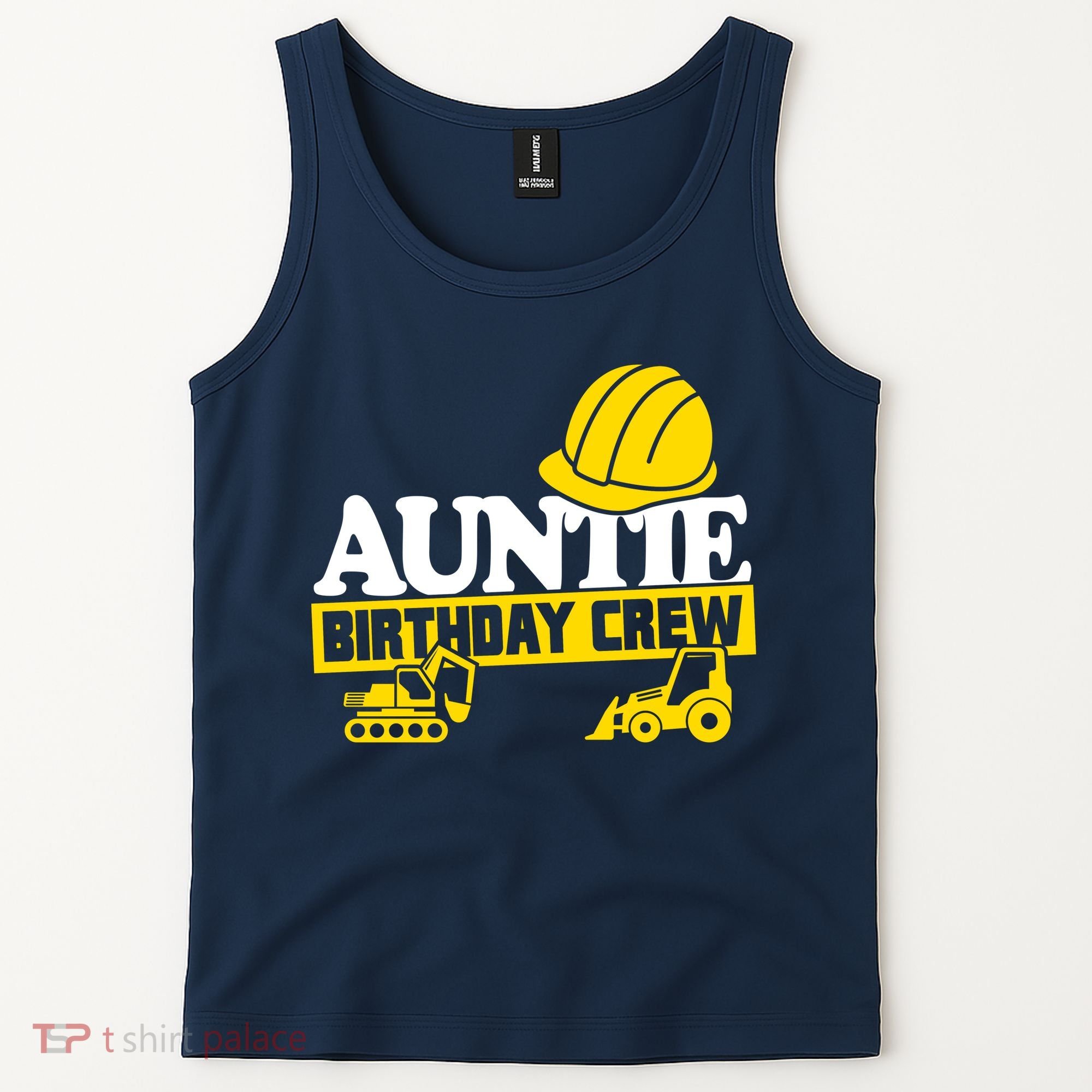 Auntie Birthday Crew Construction Party Tank Top