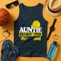 Auntie Birthday Crew Construction Party Tank Top thumb 4