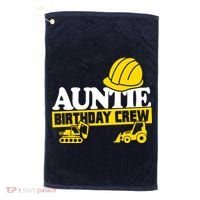 Auntie Birthday Crew Construction Party Golf Towel thumb 0