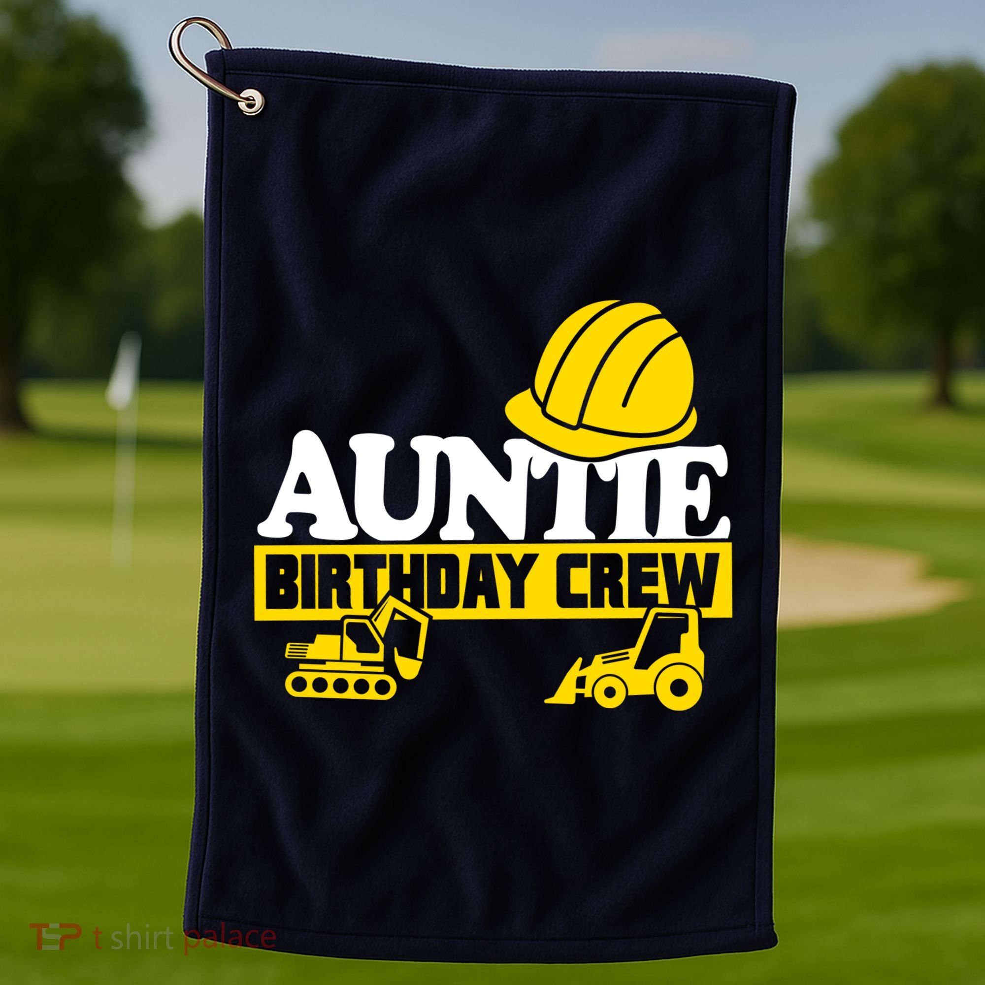 Auntie Birthday Crew Construction Party Golf Towel