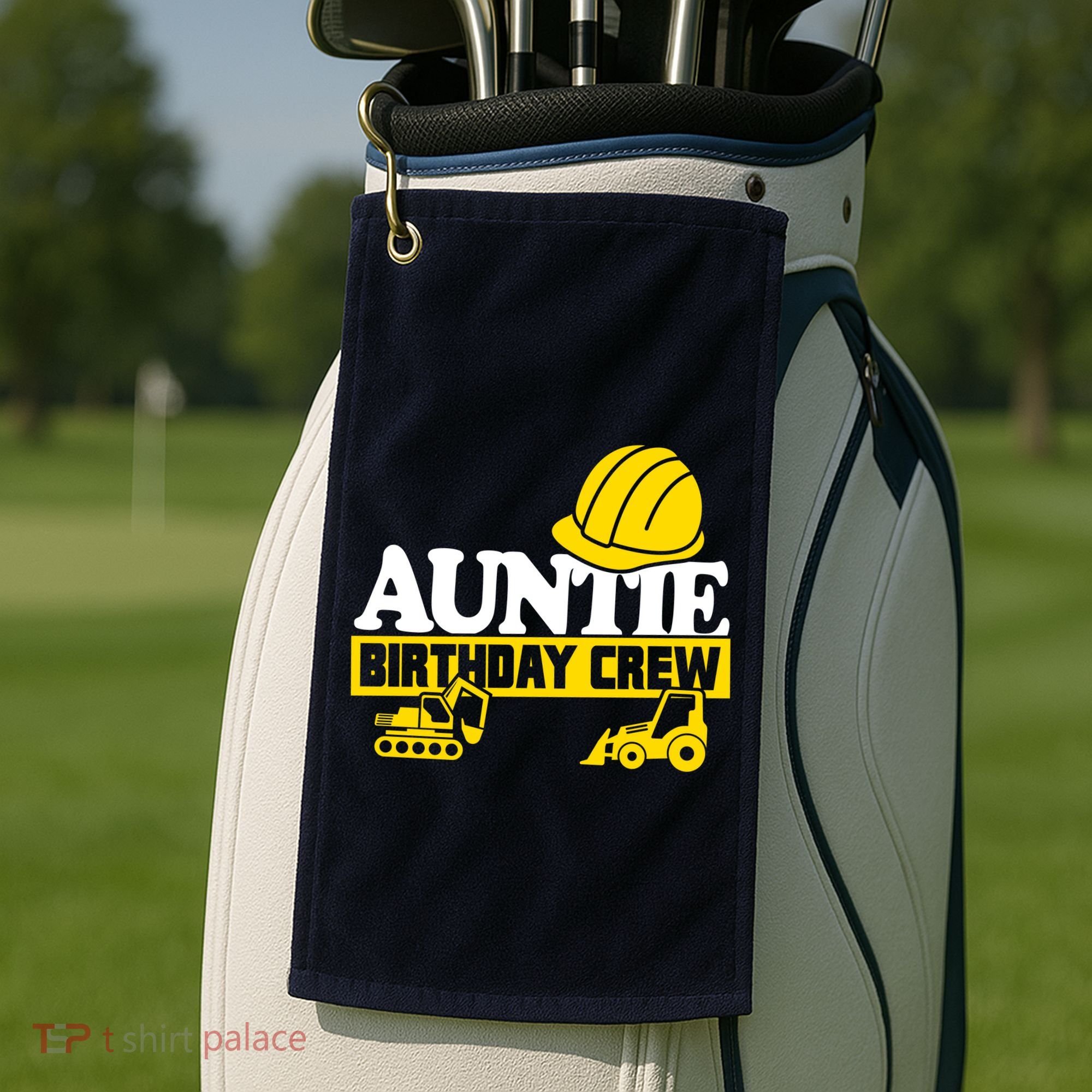 Auntie Birthday Crew Construction Party Golf Towel