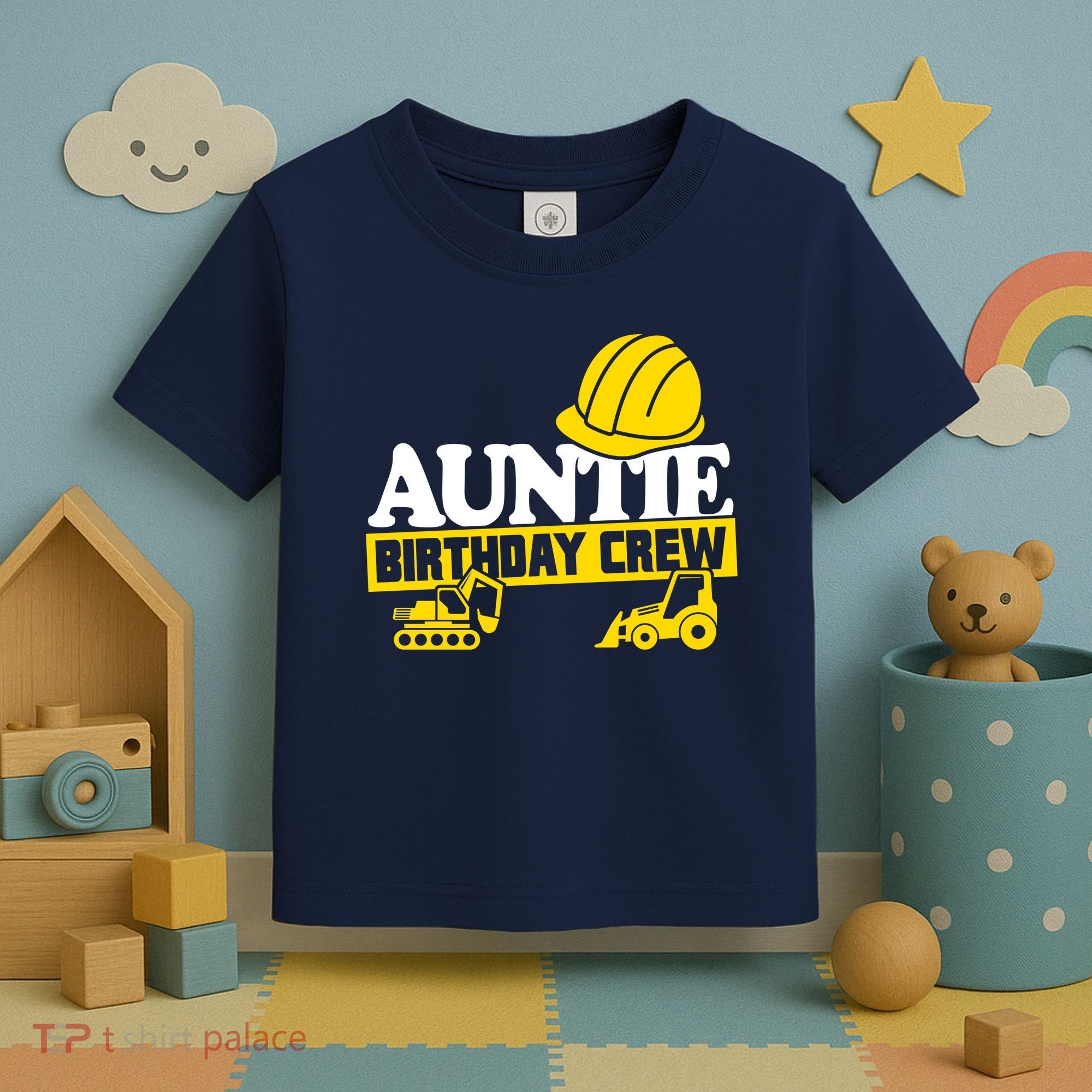 Auntie Birthday Crew Construction Party Toddler T-Shirt