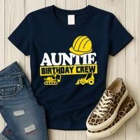 Auntie Birthday Crew Construction Party Women's T-Shirt thumb 3