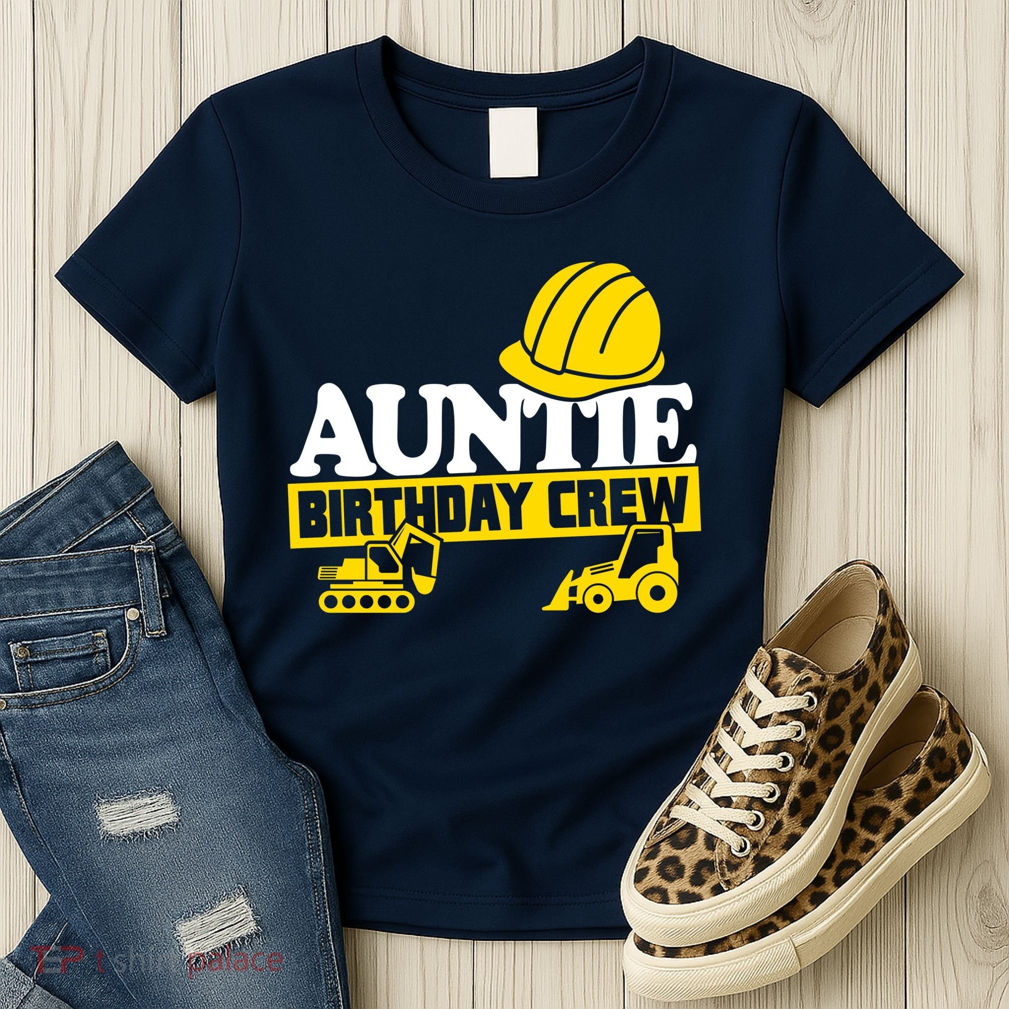 Auntie Birthday Crew Construction Party Women's T-Shirt