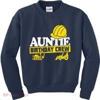 Auntie Birthday Crew Construction Party Kids Sweatshirt thumb 0