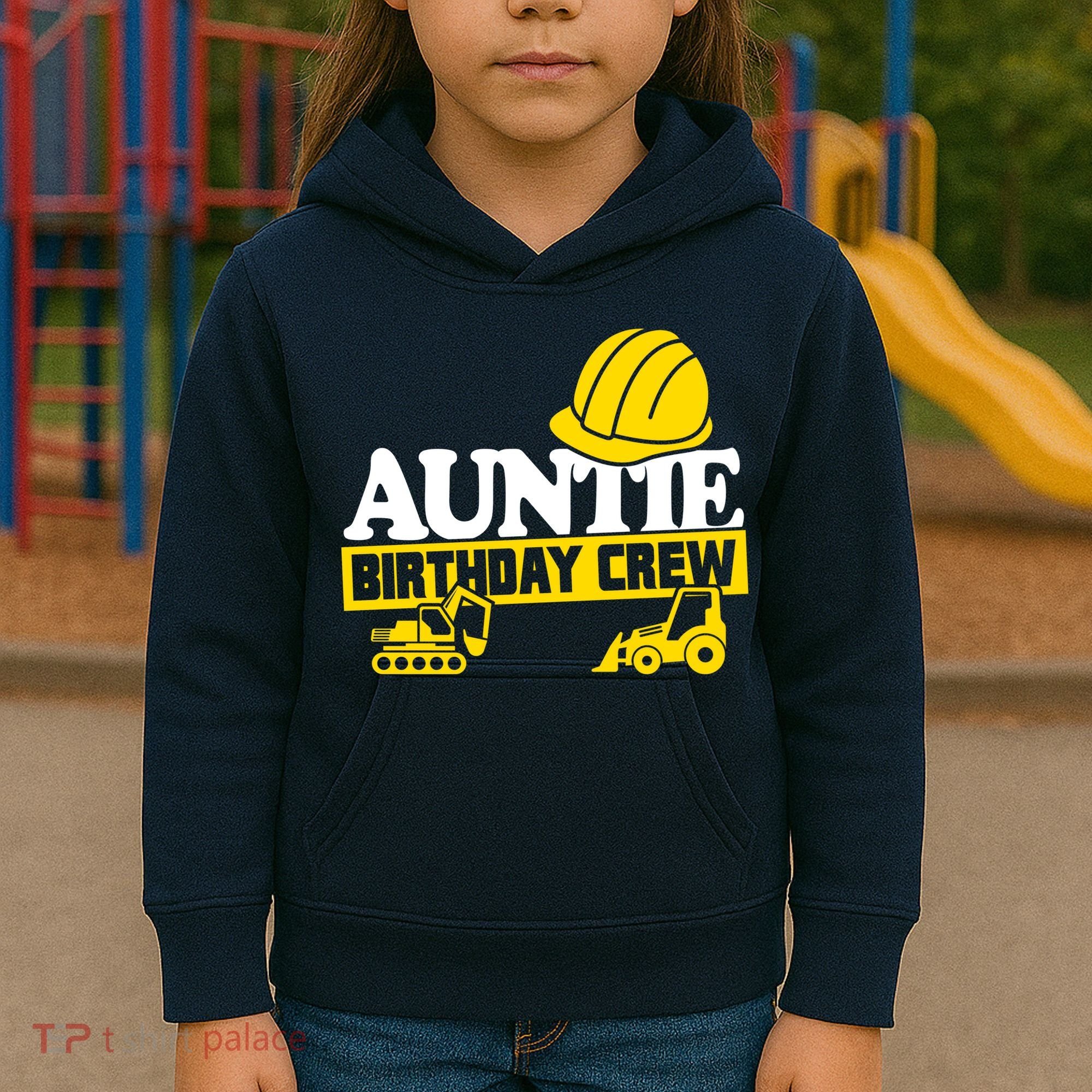 Auntie Birthday Crew Construction Party Kids Hoodie
