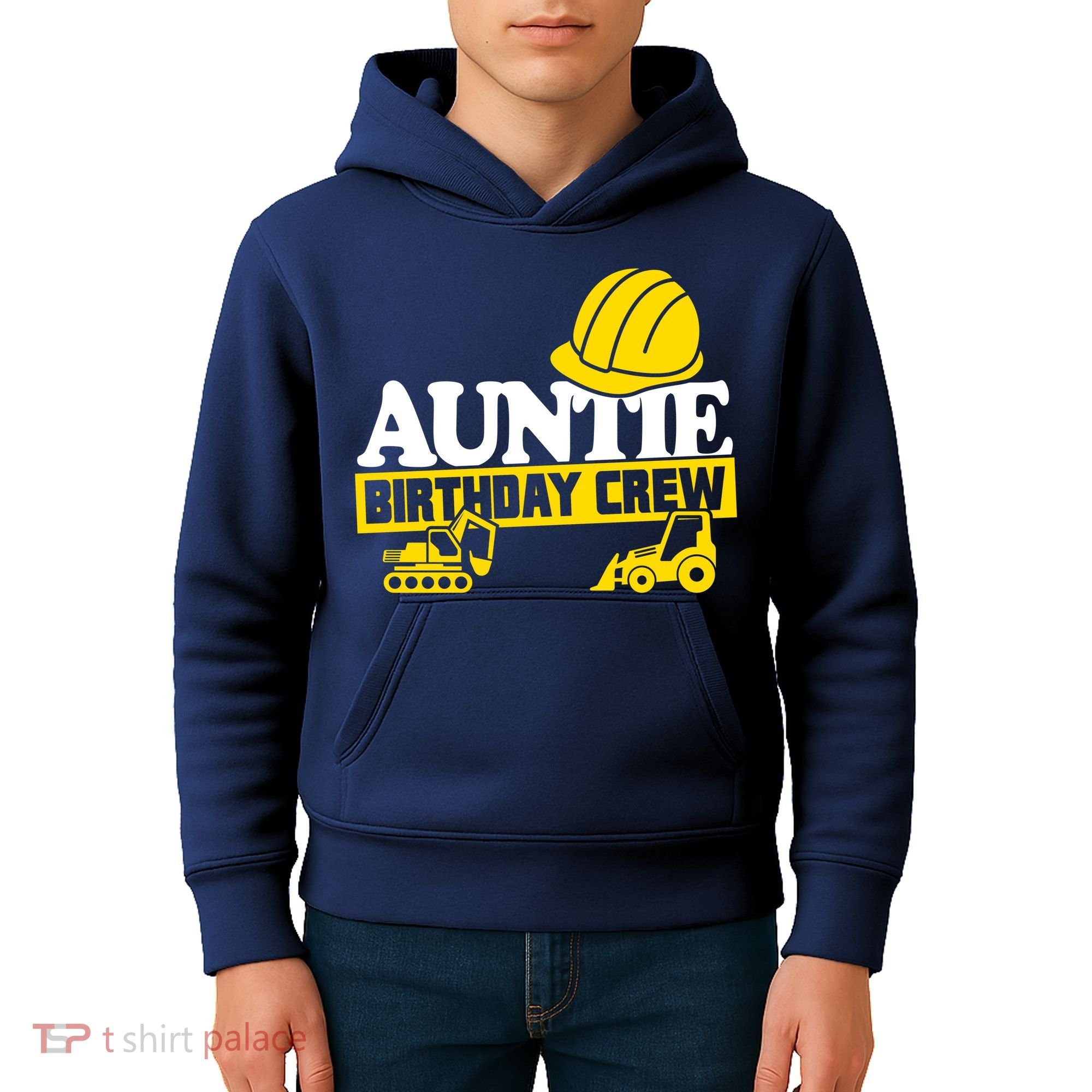 Auntie Birthday Crew Construction Party Kids Hoodie