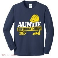 Auntie Birthday Crew Construction Party Kids Long Sleeve Shirt thumb 0