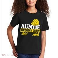 Auntie Birthday Crew Construction Party Kids T-Shirt thumb 2