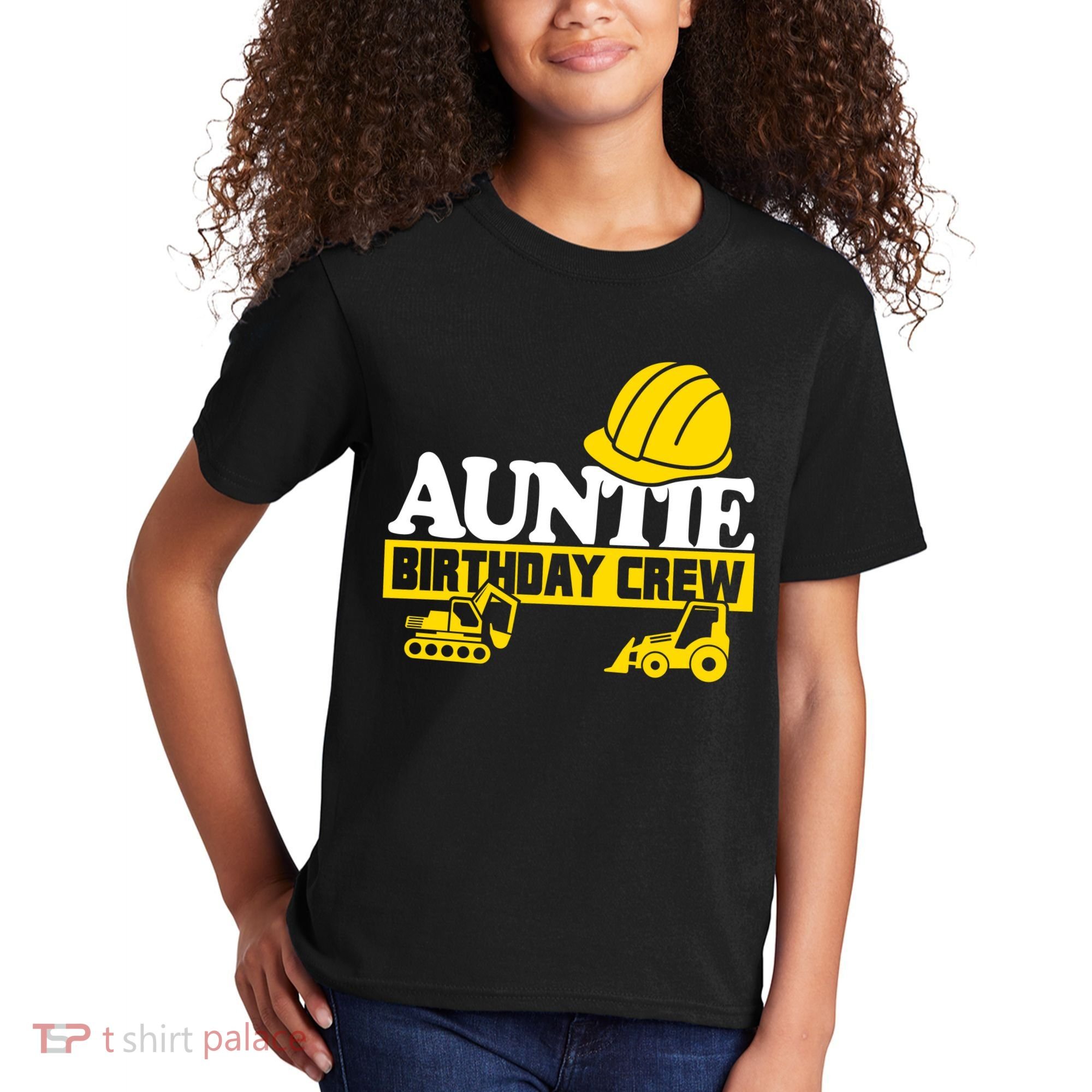 Auntie Birthday Crew Construction Party Kids T-Shirt