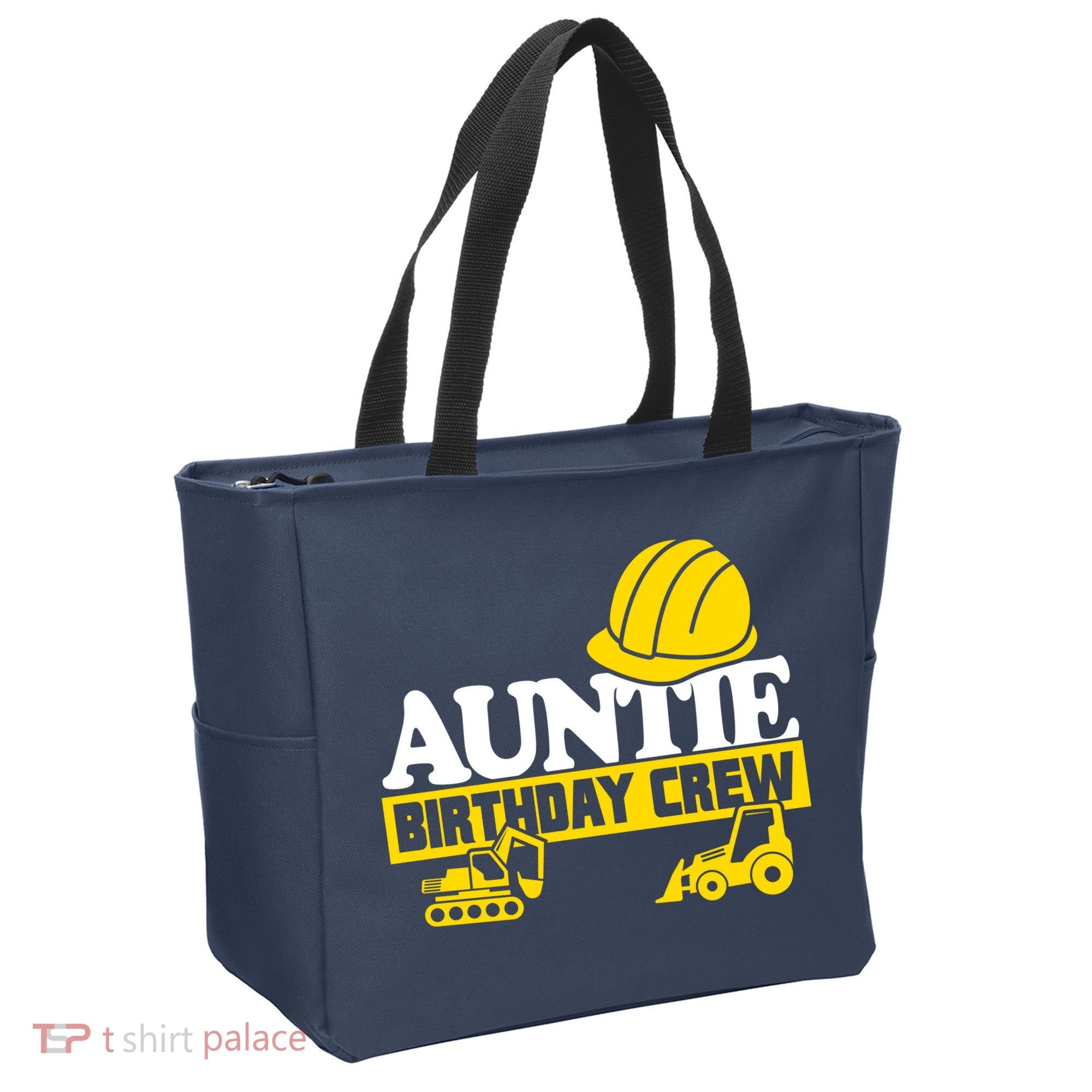Auntie Birthday Crew Construction Party Tote Bag