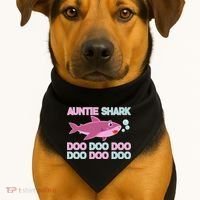 Auntie Shark Doo Doo Doo USA-Made Doggie Bandana thumb 1