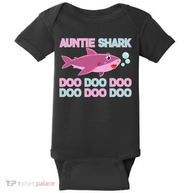 Auntie Shark Doo Doo Doo Baby Bodysuit
