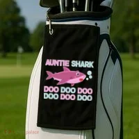 Auntie Shark Doo Doo Doo Golf Towel thumb 2