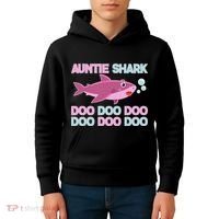Auntie Shark Doo Doo Doo Kids Hoodie thumb 4