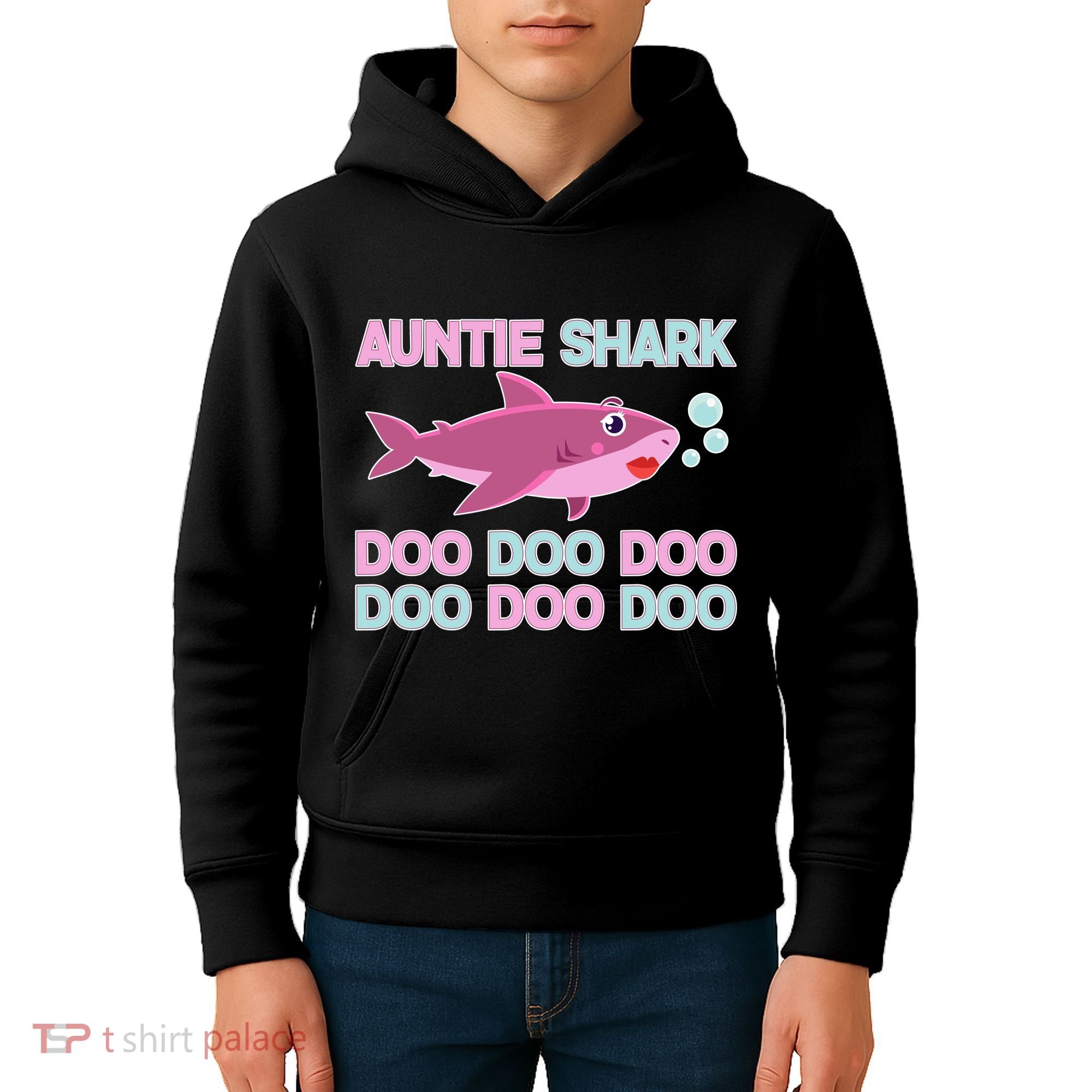 Auntie Shark Doo Doo Doo Kids Hoodie