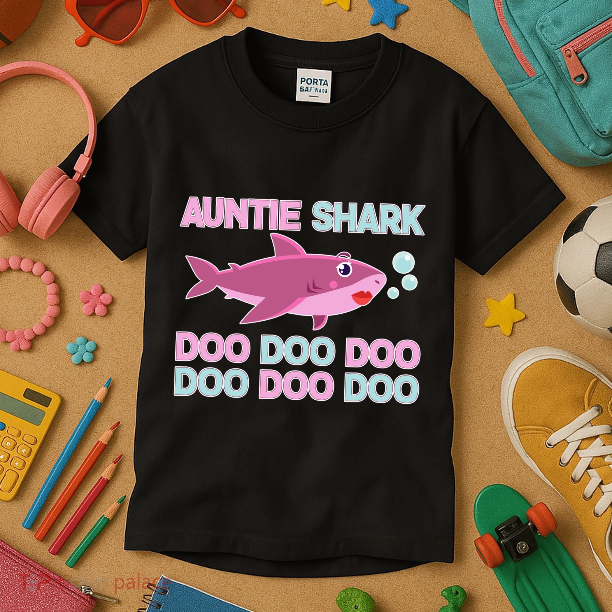 Auntie Shark Doo Doo Doo Kids T-Shirt
