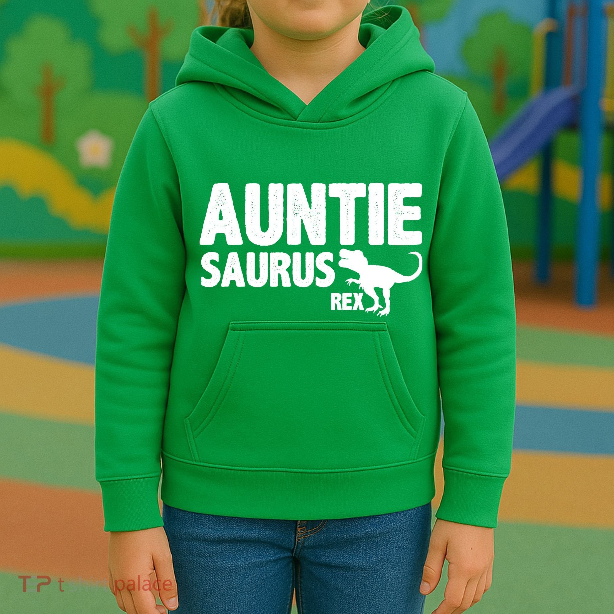 Auntiesaurus Auntie Saurus Rex Kids Hoodie