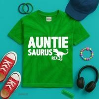 Auntiesaurus Auntie Saurus Rex Kids Tie-Dye T-Shirt thumb 2