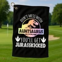 Auntsaurus Jurasskicked Golf Towel thumb 1