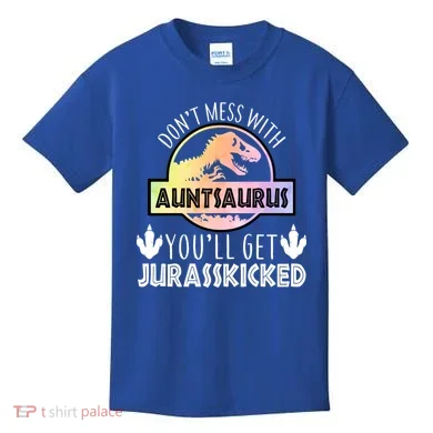 Auntsaurus Jurasskicked Kids T-Shirt