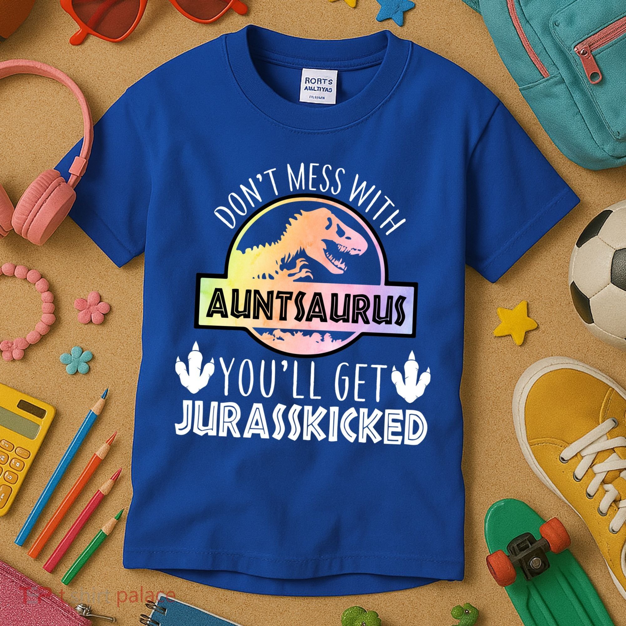 Auntsaurus Jurasskicked Kids T-Shirt
