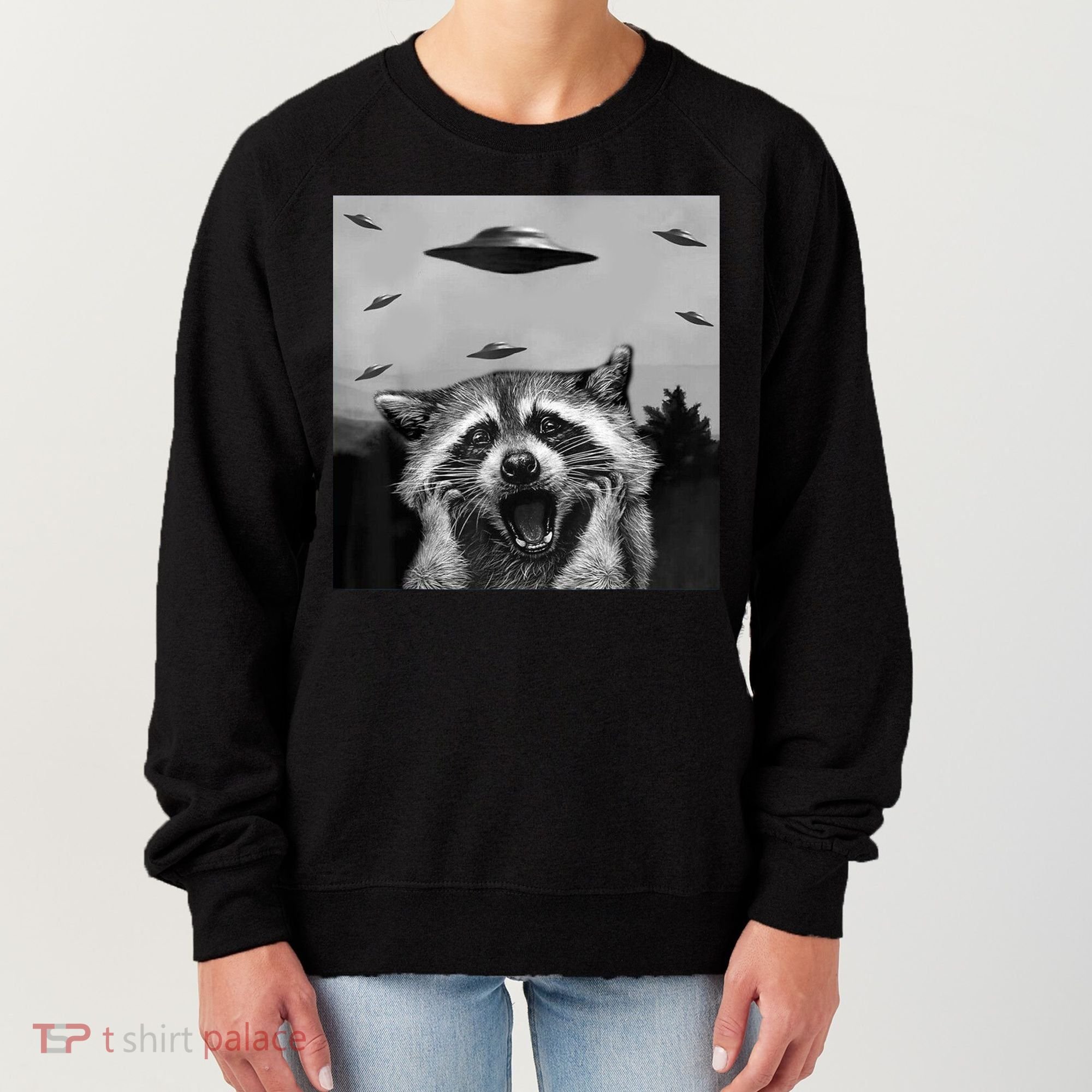 Alien Ufo Raccoon Women's Sweatshirt