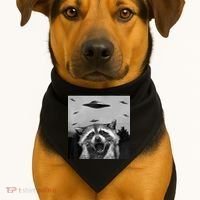 Alien Ufo Raccoon USA-Made Doggie Bandana thumb 1