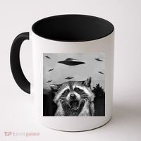Alien Ufo Raccoon Coffee Mug thumb 0