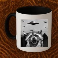 Alien Ufo Raccoon Coffee Mug thumb 2