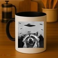 Alien Ufo Raccoon Coffee Mug thumb 4