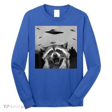Alien Ufo Raccoon Long Sleeve Shirt