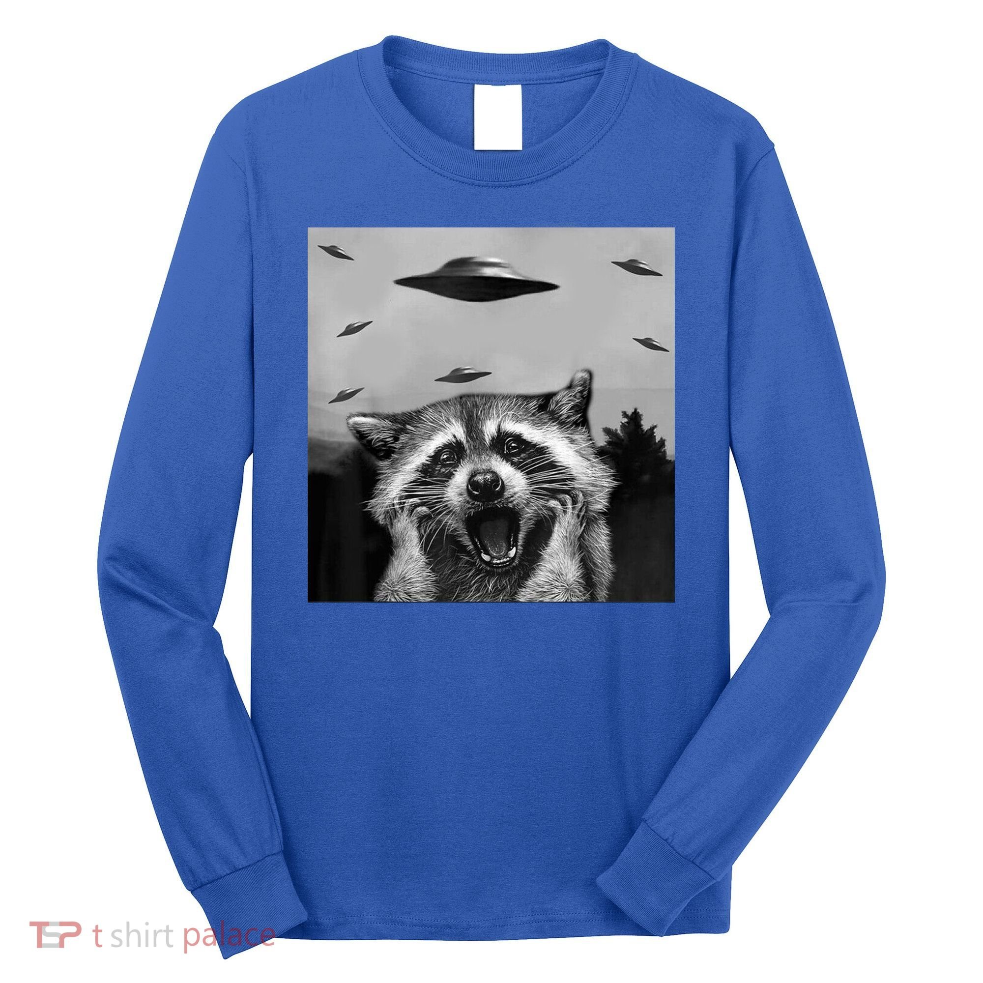 Alien Ufo Raccoon Long Sleeve Shirt