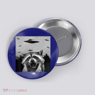 Alien Ufo Raccoon Button