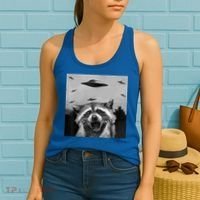 Alien Ufo Raccoon Women's Tank Top thumb 2