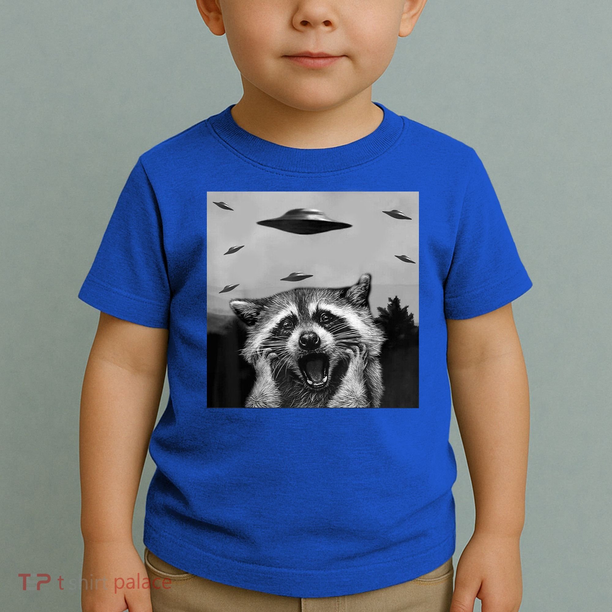 Alien Ufo Raccoon Toddler T-Shirt