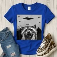 Alien Ufo Raccoon Women's T-Shirt thumb 3