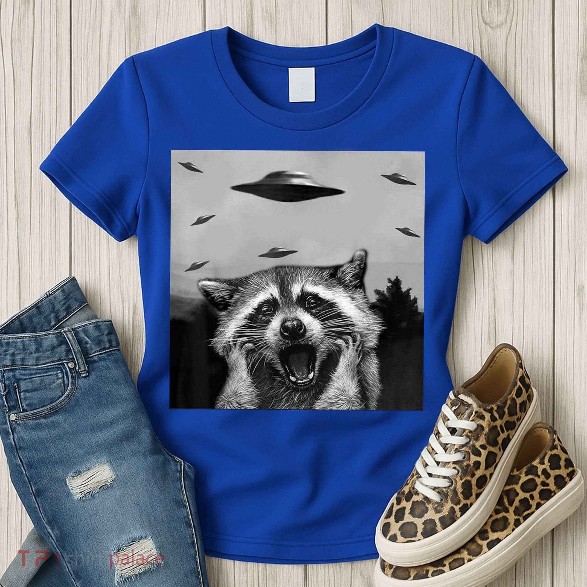 Alien Ufo Raccoon Women's T-Shirt