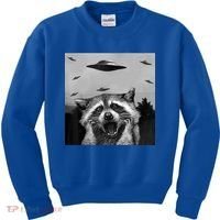 Alien Ufo Raccoon Kids Sweatshirt thumb 0